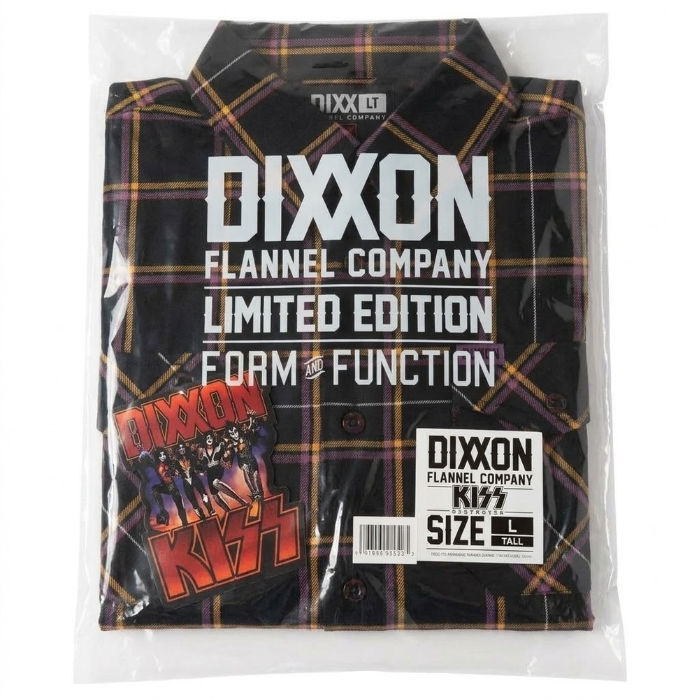 Dixxon Flannel KISS Destroyer Limited Edition Plaid Shirt Mens Large Tall NEW
